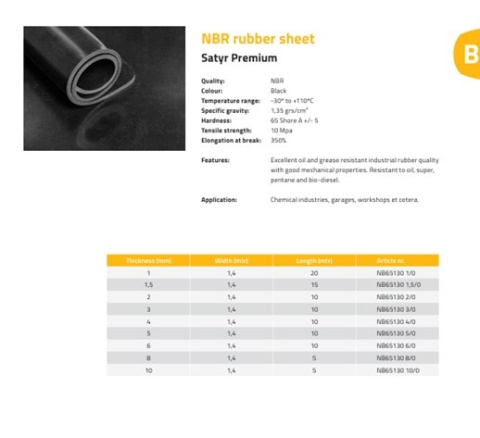 4 mm - NBR SATYR 100% - Guma olejoodporna, antystatyczna bez wkładki, szerokość 1400 mm, (-30/+110°C) 4 mm - NBR SATYR 100% - Guma olejoodporna, antystatyczna bez wkładki, szerokość 1400 mm, (-30/+110°C)