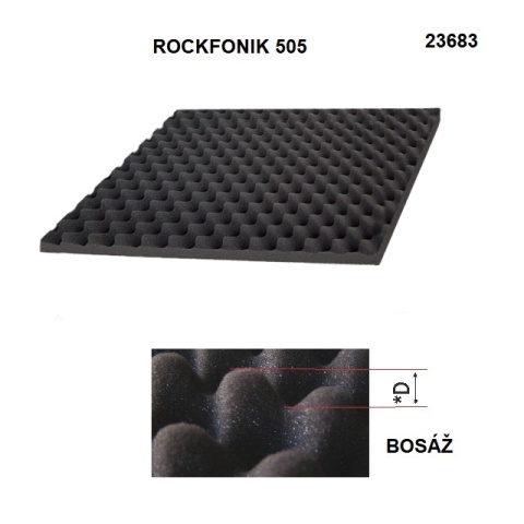 50 mm - ROCKFONIK 505 - Płyta 1x2 m, dźwiękochłonna z grzbietem, wymiary. waga 25 kg/m3 (-70°/+110°C)