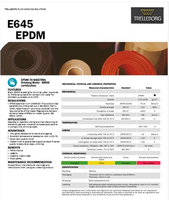 1 mm - EPDM - E645 - Guma nietoksyczna do kontaktu z wodą pitną, szerokość 1400 mm (-40/+120°C) 1 mm - EPDM - E645 - Guma nietoksyczna do kontaktu z wodą pitną, szerokość 1400 mm (-40/+120°C)