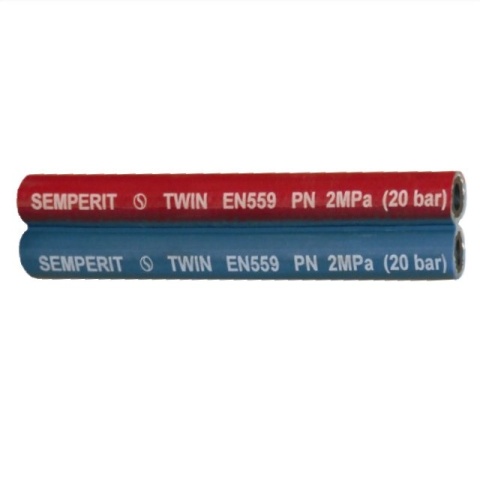 8 mm - Wąż podwójny - TLEN - ACETYLEN - 20 BAR - EN559