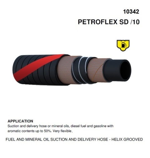 25 mm - PETROFLEX - Wąż ssąco tłoczny do benzyny o zawartości aromatów do 50%